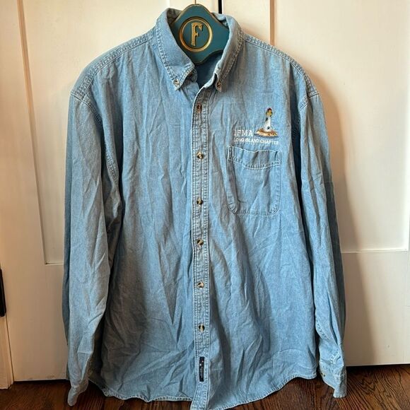 Vintage Long Island Chapter IFMA Denim Shirt - XL - Picture 1 of 4